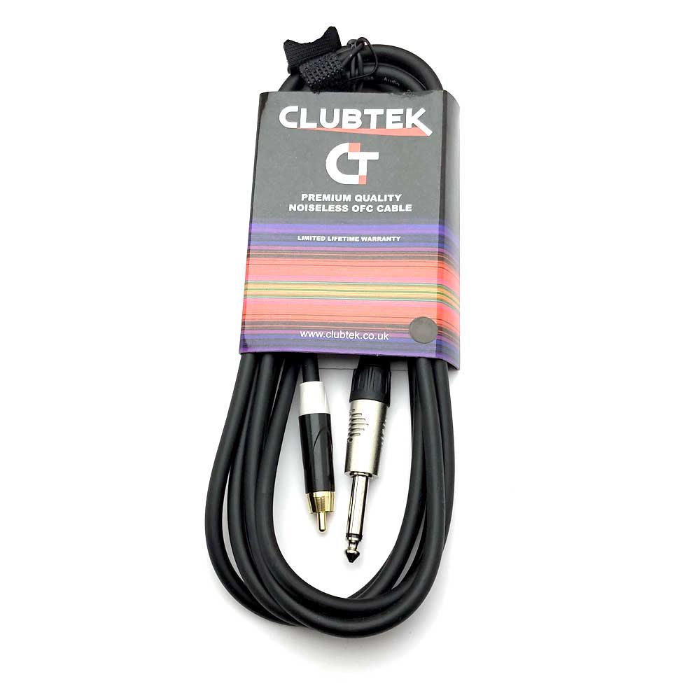 Clubtek Mono 6.3mm Jack to Phono Cable 3M