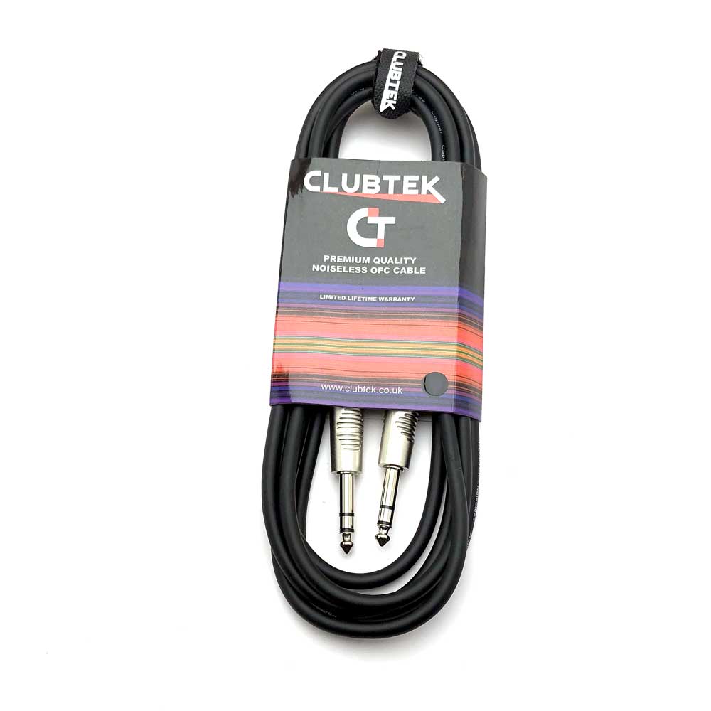 Clubtek 6.3mm Stereo Jack To Jack High Quality Audio Lead 1M