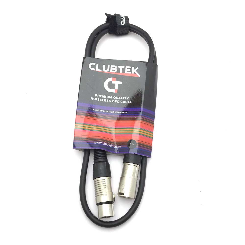 Clubtek XLR Cable 1M Microphone/Balanced Audio Lead