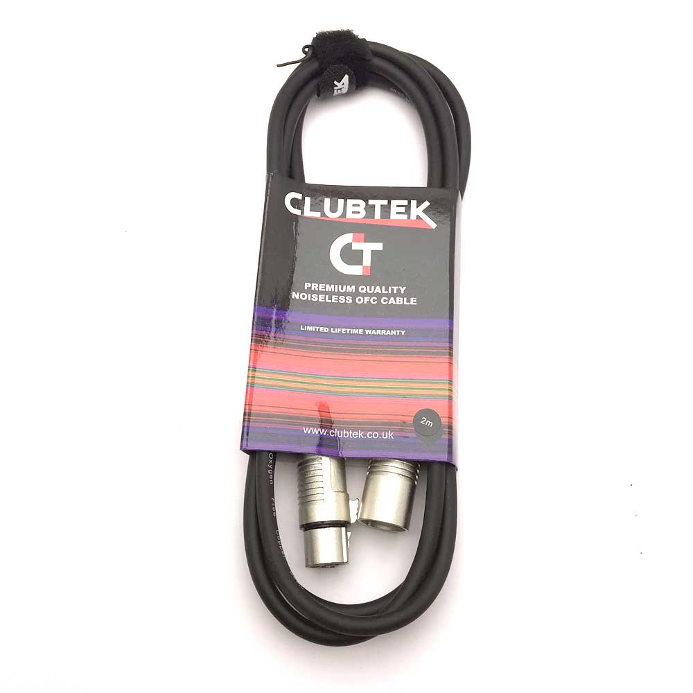 Clubtek XLR Cable 2M Microphone/Balanced Audio Lead
