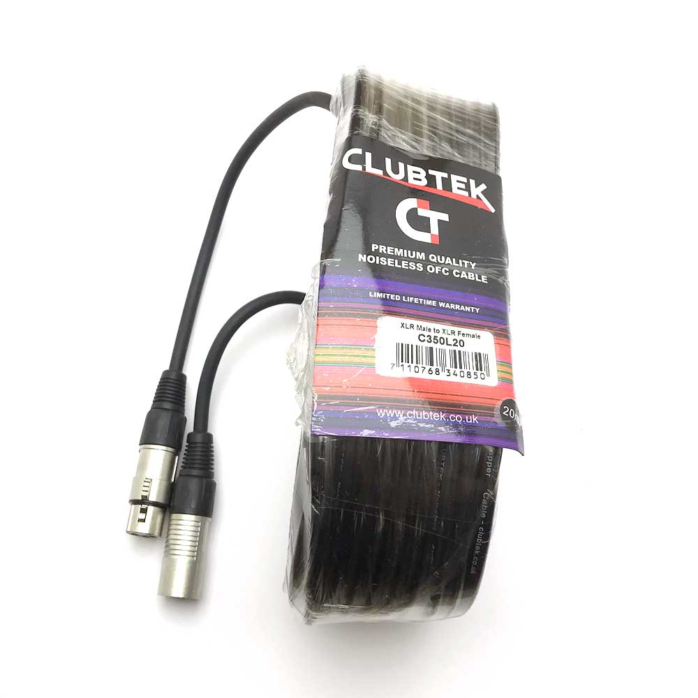 Clubtek XLR Cable 20M Microphone/Balanced Audio Lead