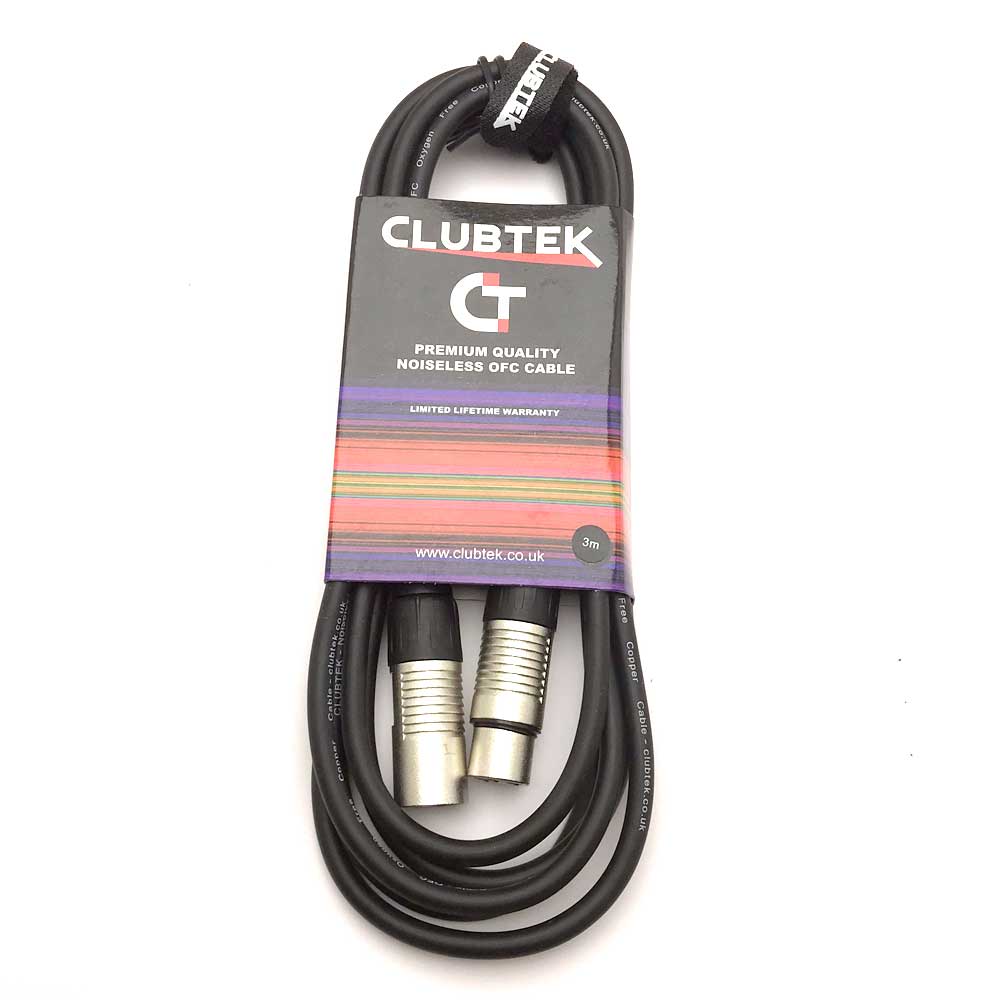 Clubtek XLR Cable 3M Microphone/Balanced Audio Lead