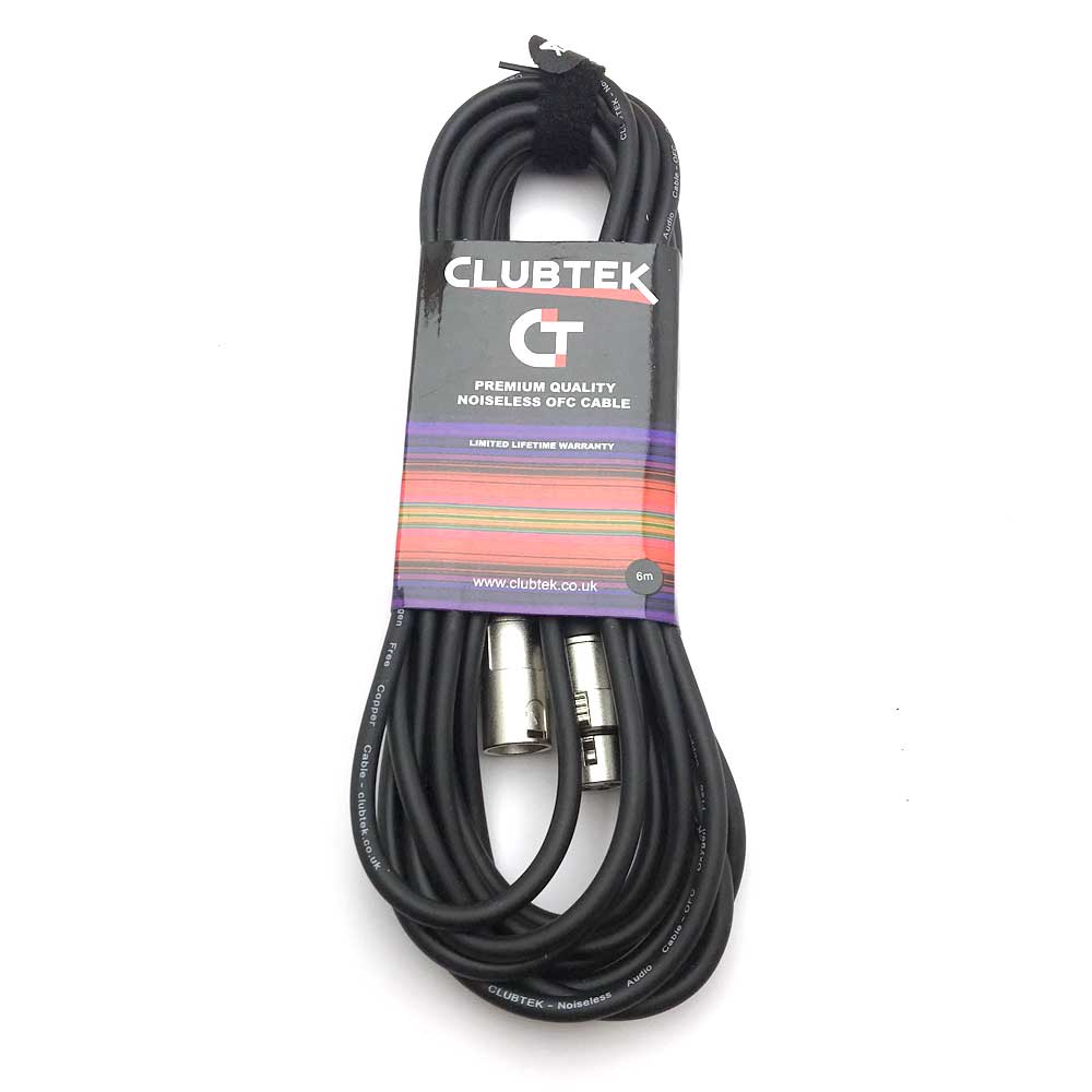 Clubtek XLR Cable 6M Microphone/Balanced Audio Lead