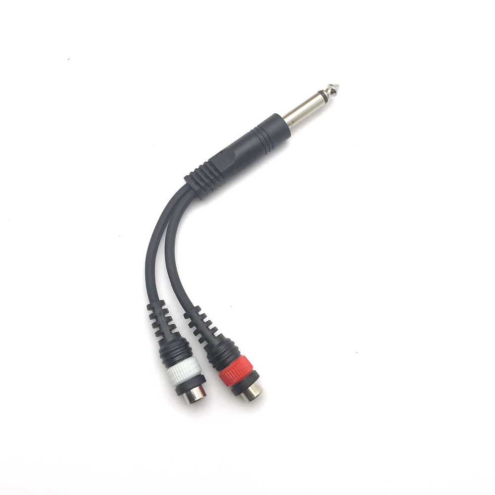 Clubtek Mono 6.3mm Jack to Twin Phono Female Combiner Cable 0.15M