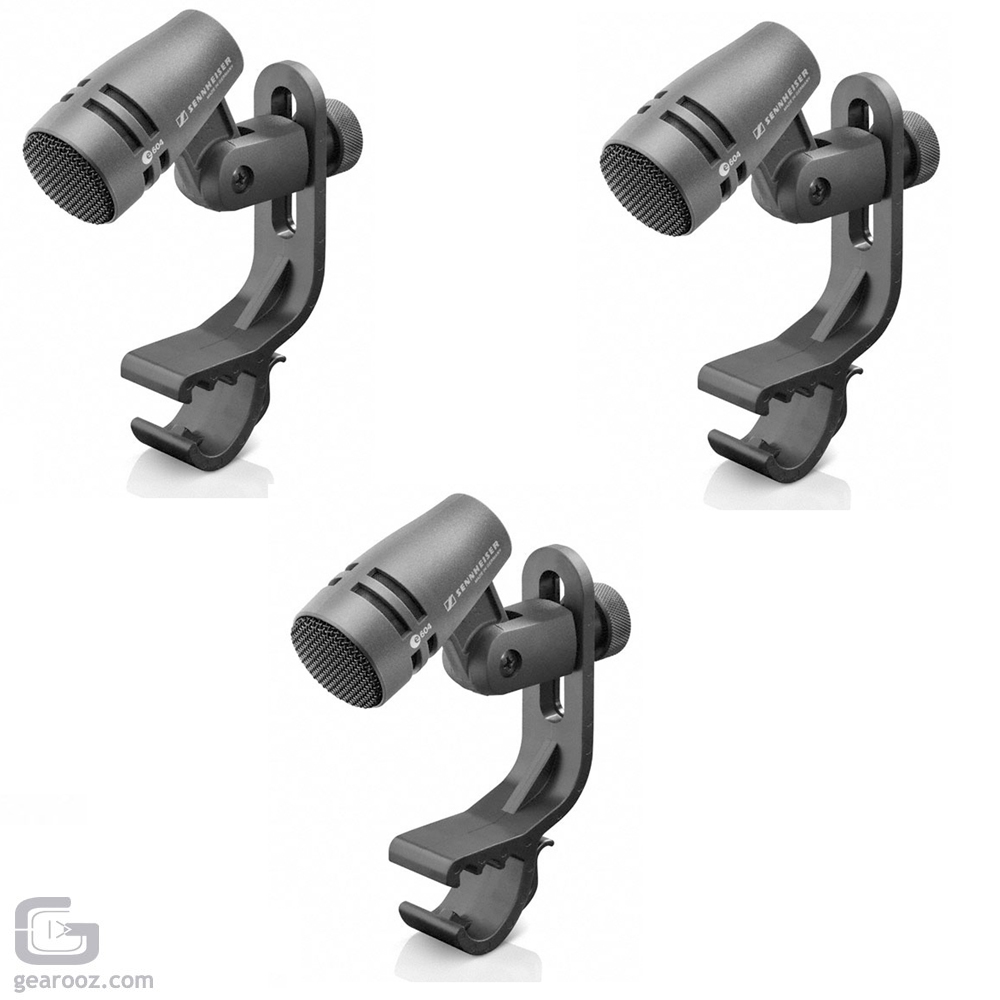 Sennheiser E604 Professional Dynamic Cardioid Clip On Drum And Brass Mic 3 Pack