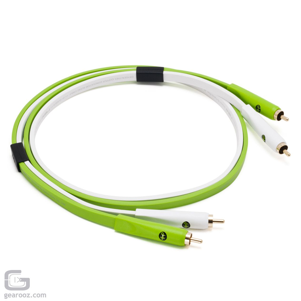 Neo Oyaide d+ RCA Class B White Green 1M Phono Cable
