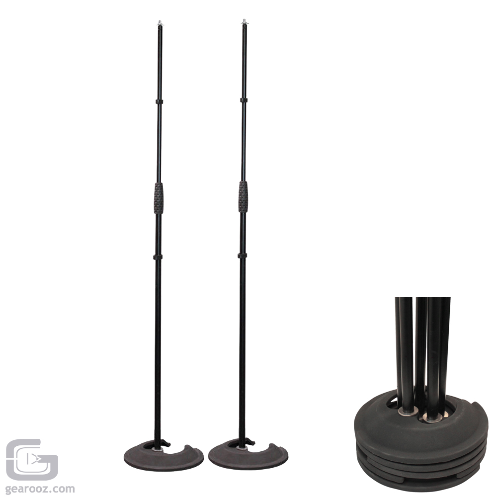 Stackable Microphone Stand With Round Stacking Base Pair Pack