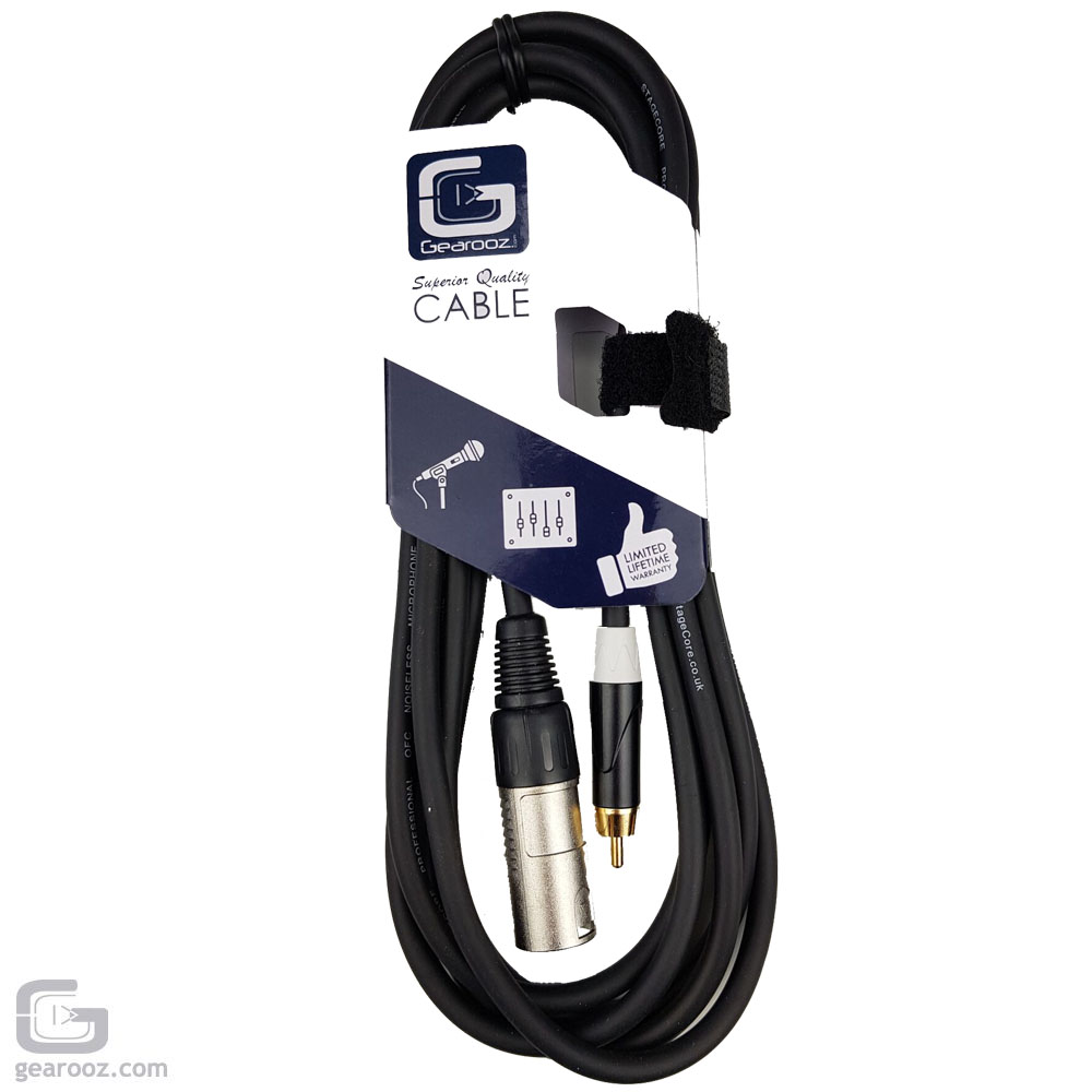 Clubtek XLR Male To RCA Phono Cable High Quality Audio Lead 6M