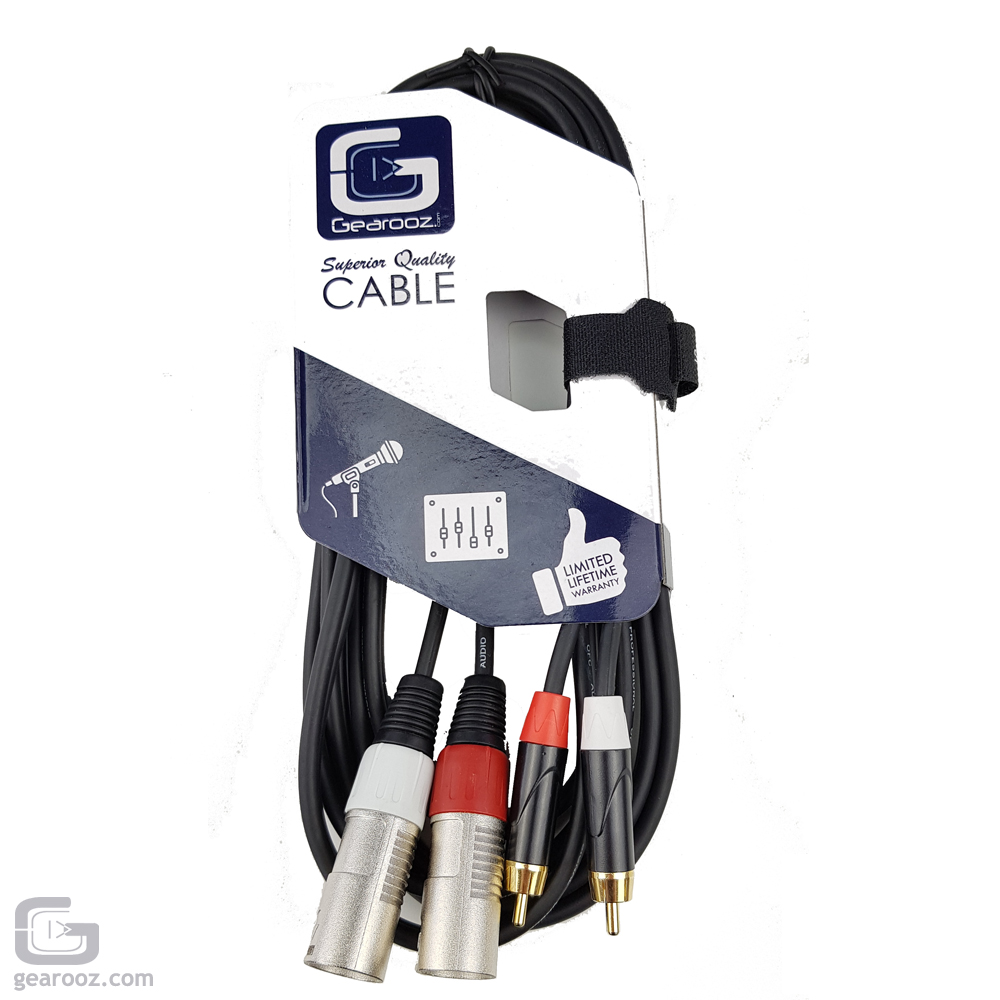 Clubtek Twin XLR Male To Twin Phono RCA Cable Lead 3M