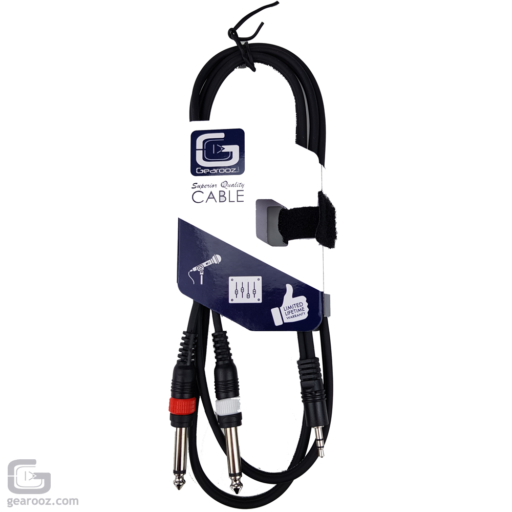 Gearooz Twin 6.3mm Jack To 3.5mm Jack Cable Lead 1.5M