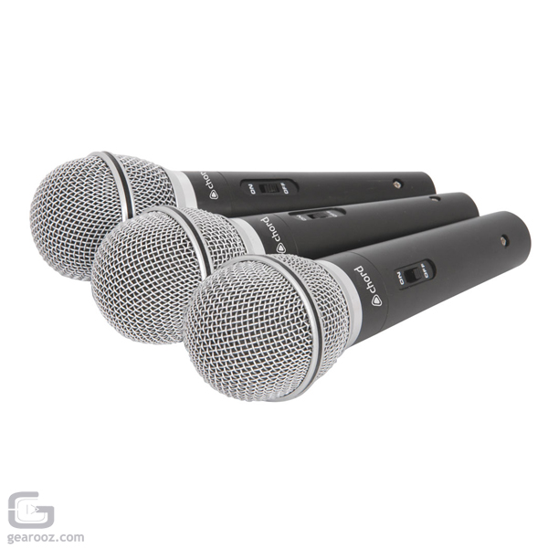 Chord DM03X Handheld Wired Dynamic Vocal Microphone 3 Pack
